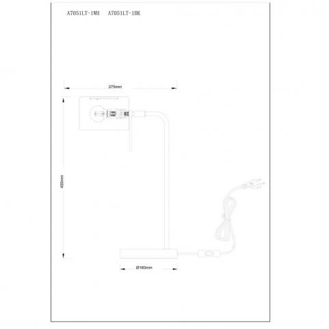 Настольный светильник Arte Lamp Sebastian A7051LT-1WH