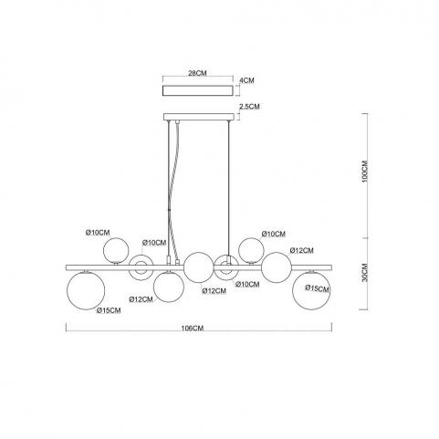 Светильник подвесной Arte Lamp Gemini A2243SP-9BK