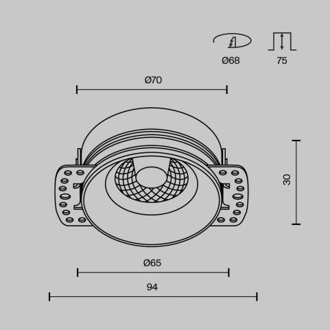 Точечный светильник Maytoni Technical Downlight Flint DL101-GU10-TRS-B
