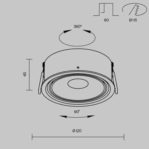 Точечный светильник Maytoni Technical Downlight 3000-4000-6000K Move DL060-9W3-4-6K-B