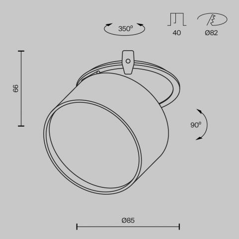 Точечный светильник Maytoni Technical Downlight 2200-4000K Onda DL024-12W-DTW-BMG