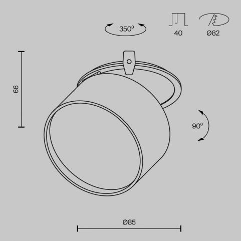 Точечный светильник Maytoni Technical Downlight 4000K Onda DL024-12W4K-BMG