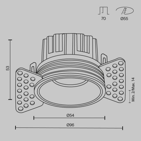 Точечный светильник Maytoni Technical Downlight 3000K Round DL058-7W3K-TRS-BS