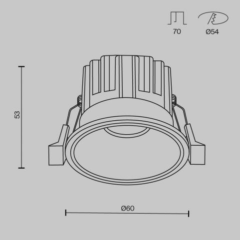 Точечный светильник Maytoni Technical Downlight 4000K Round DL058-7W4K-B